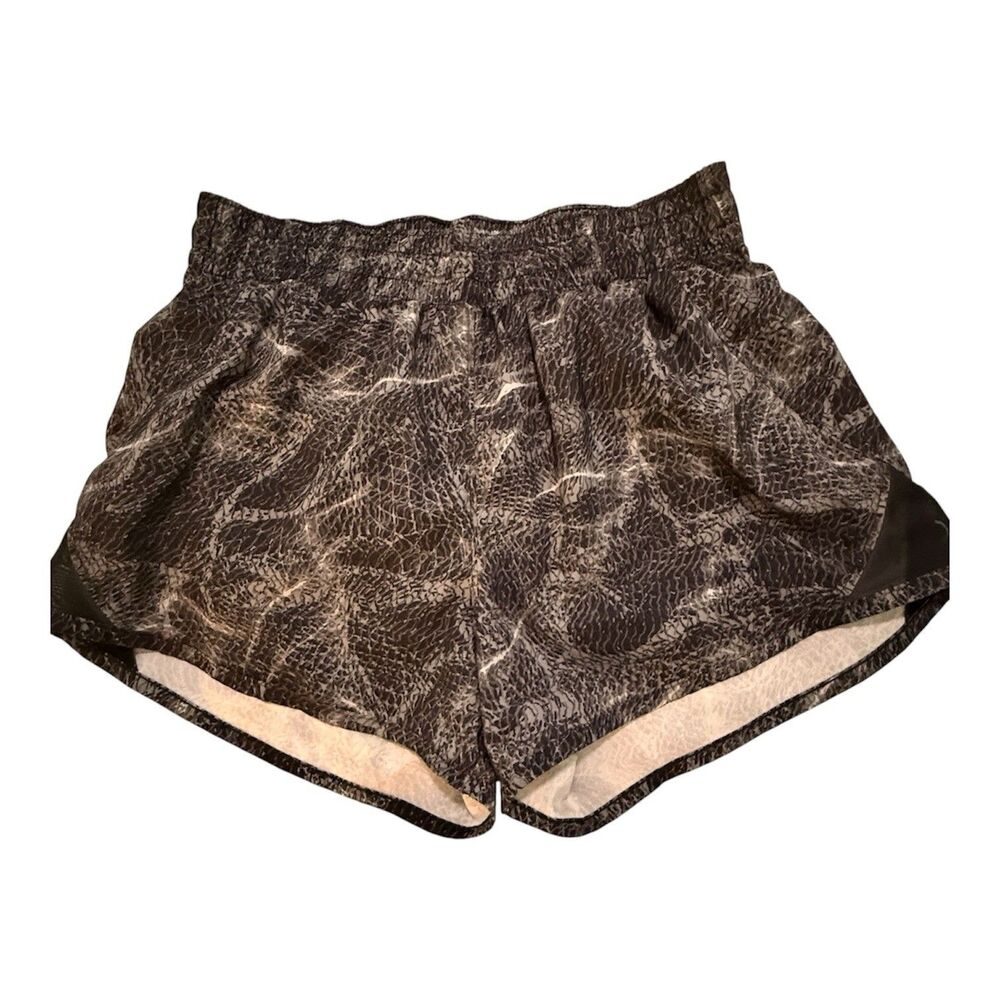 All in Motion Run Shorts Elastic S Black Grey Splatter Print Mesh Trim Women NEW